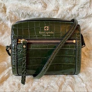 KATE SPADE Looloo Perri Lane Croco Green Crossbody